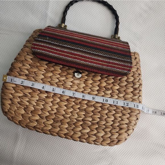 Boho straw summer beach bag - Picture 11 of 12